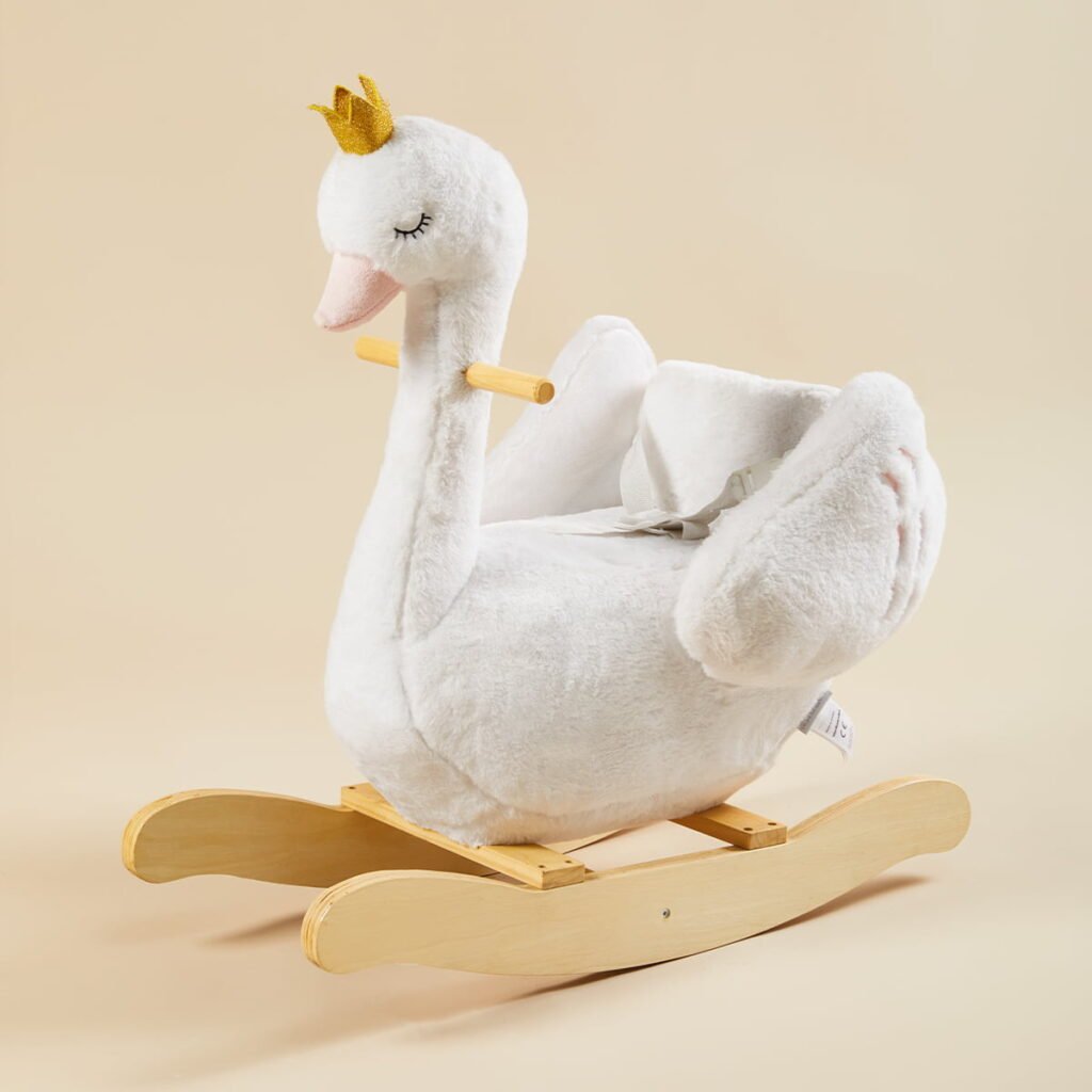 white swan plush rocker white swan plush rocker