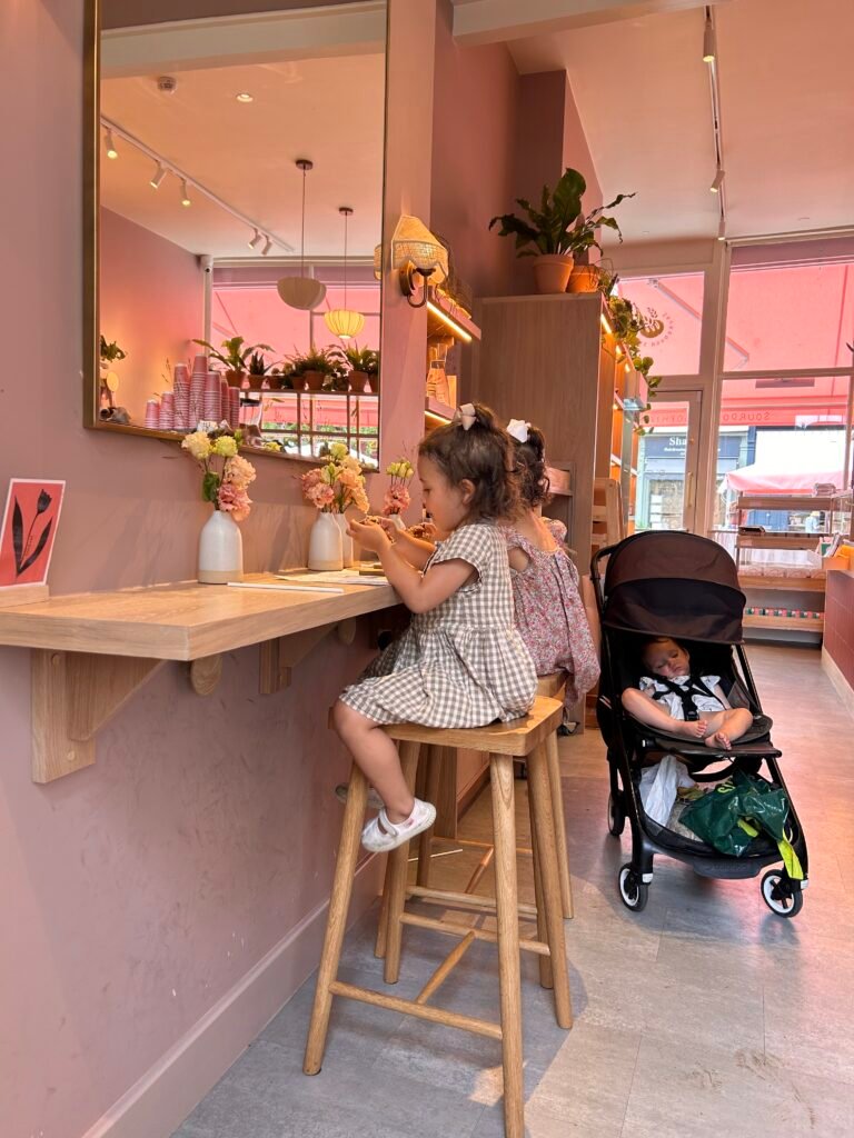 Girls at a bakery on Primrose Hill